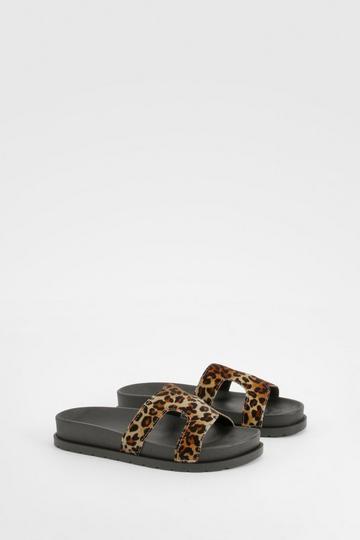 Multi Chunky Leopard Cut Out Sandal