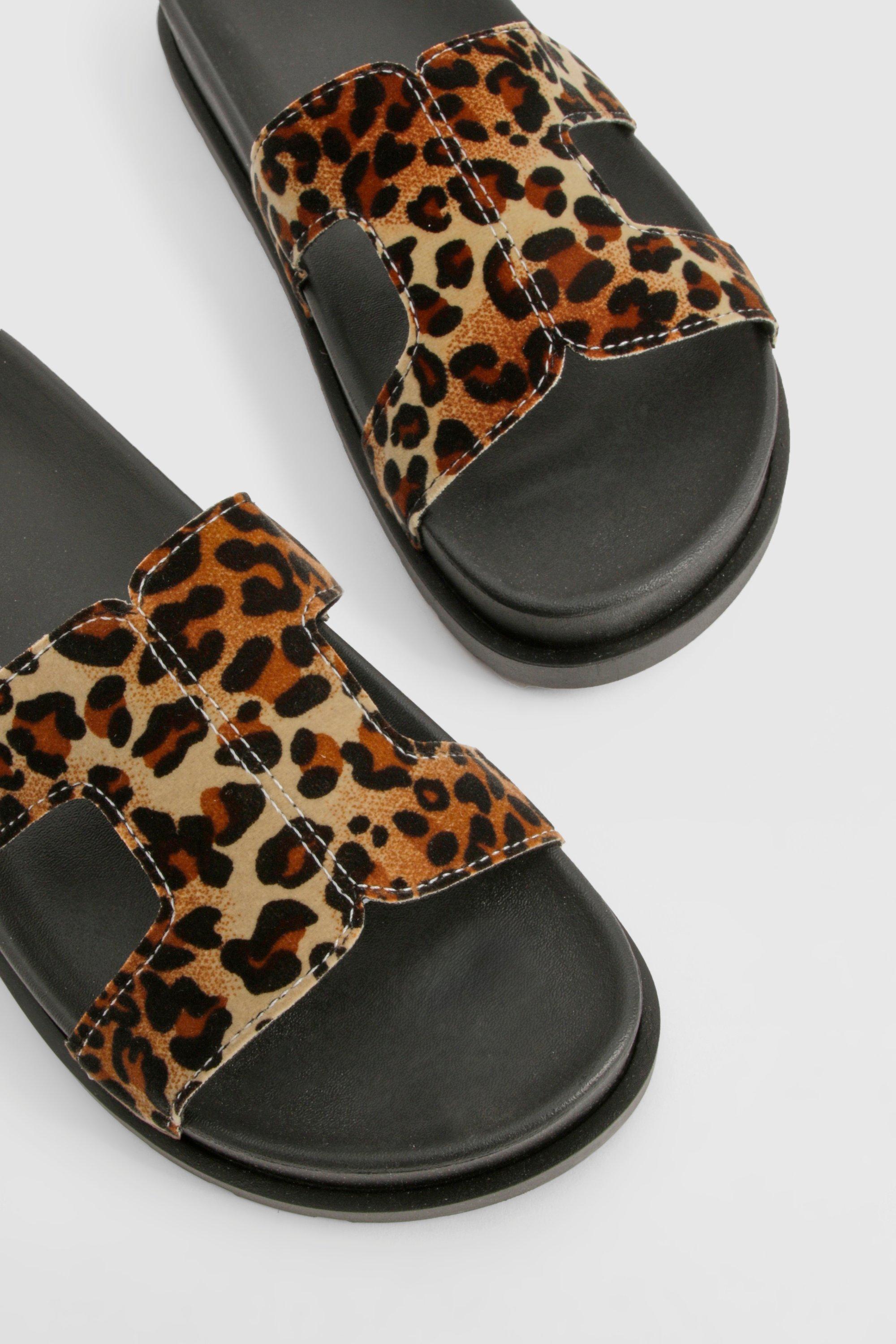 Leopard chunky sandals discount