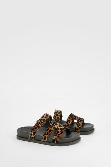 Multi Chunky Leopard Cut Out Strappy Sandal