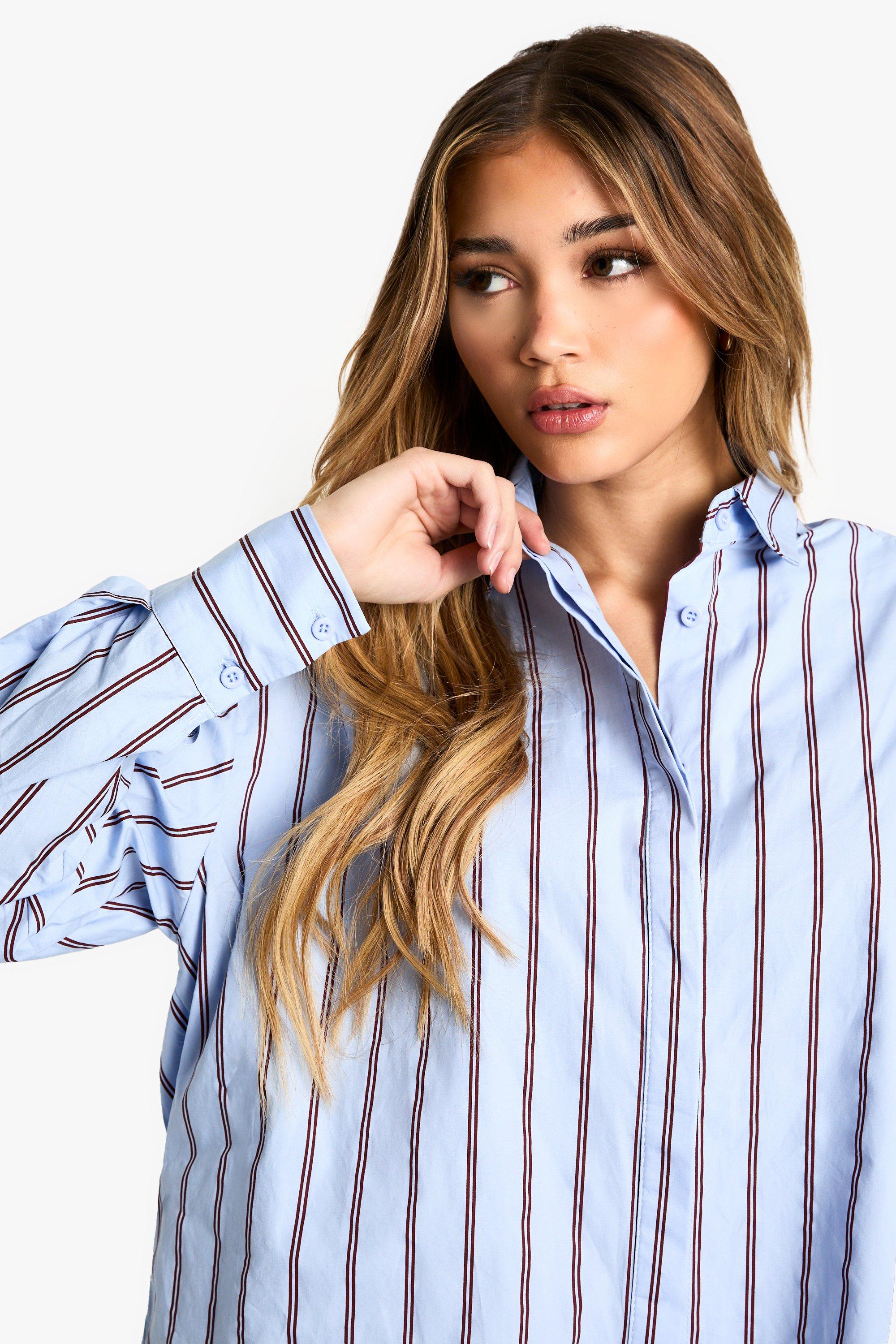 Oversized Stripe Shirt | boohoo UK