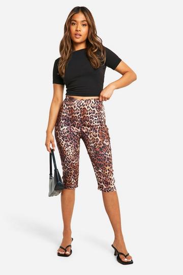 Petite Luipaardprint Bengaline Capri Broek animal