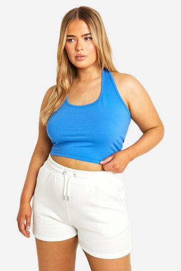 Plus Top Met Halter Neck cobalt