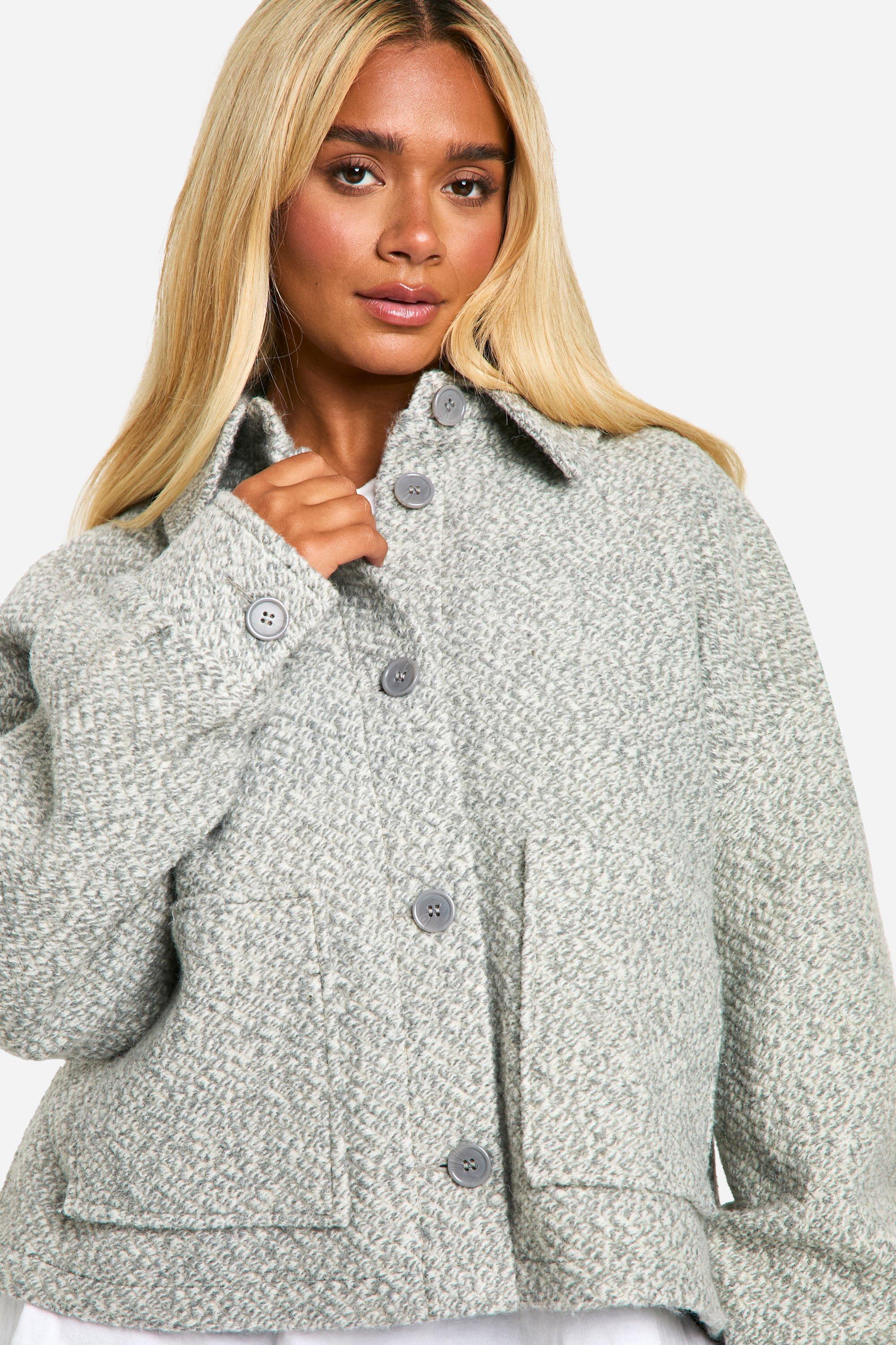 Boucle knit jacket hotsell