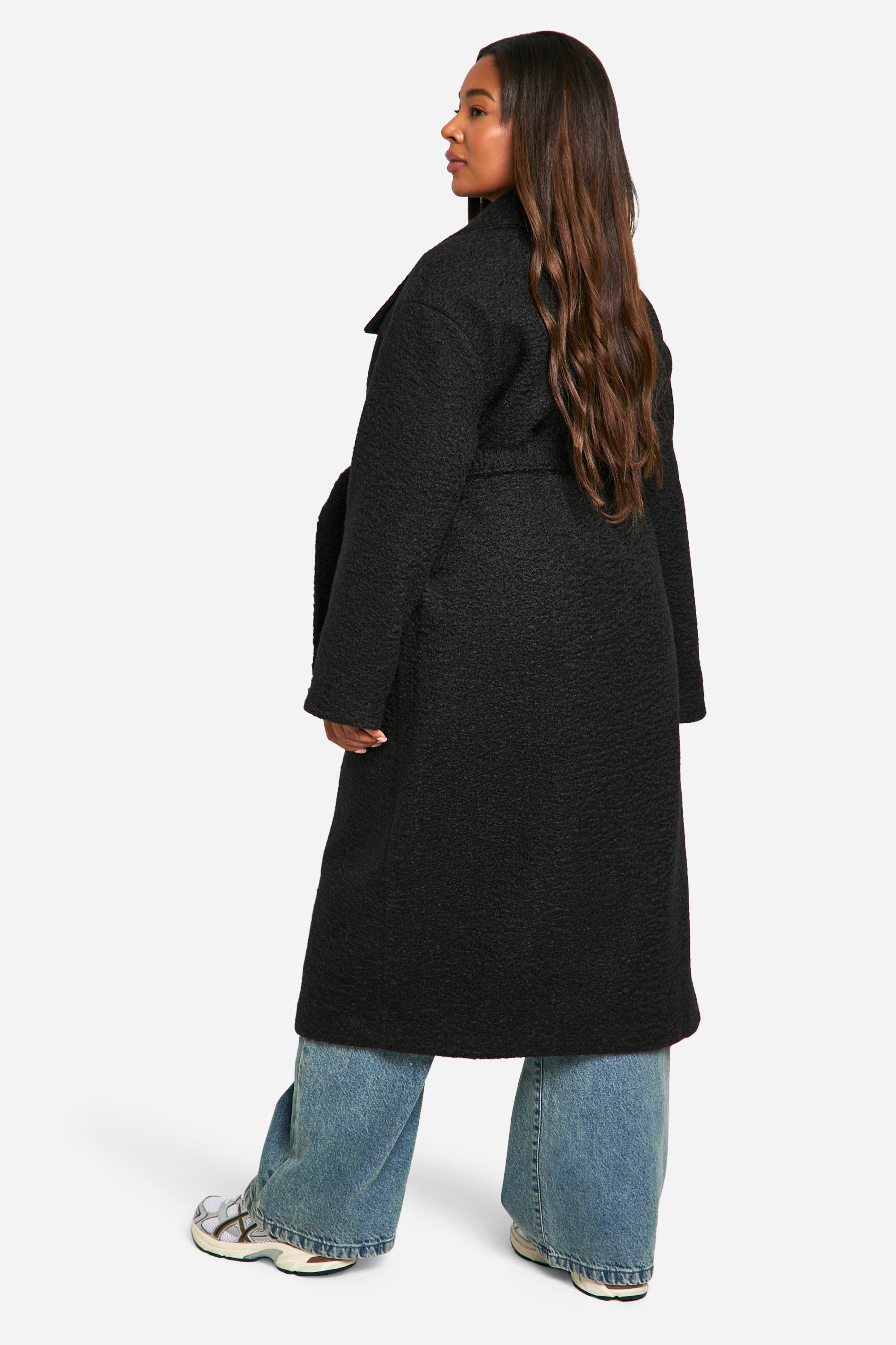 Plus size shawl collar coat hot sale