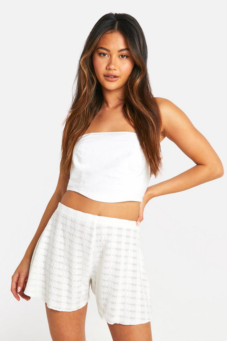 White Losse Broderie Shorts
