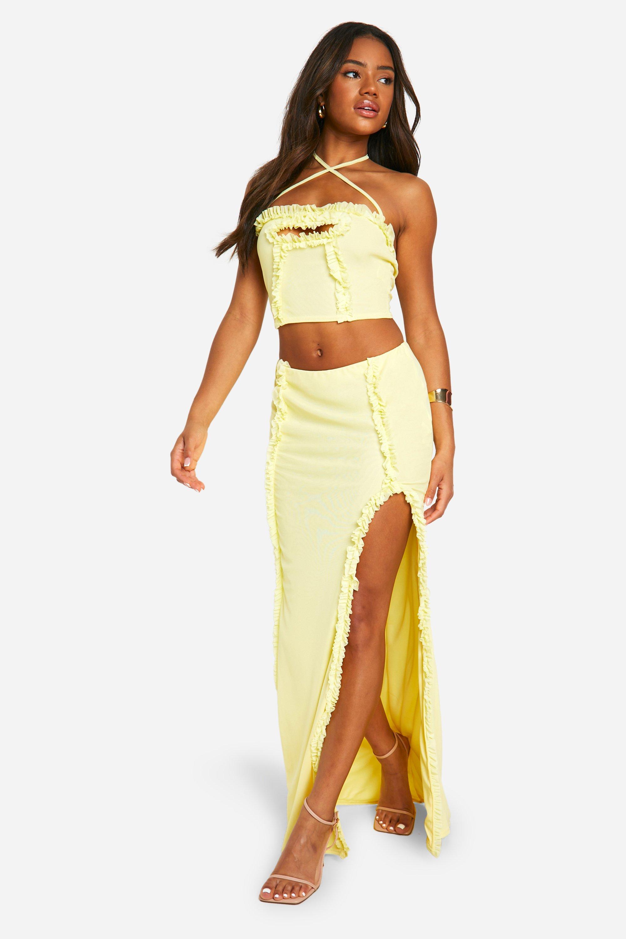 Split ruffle skirt sales