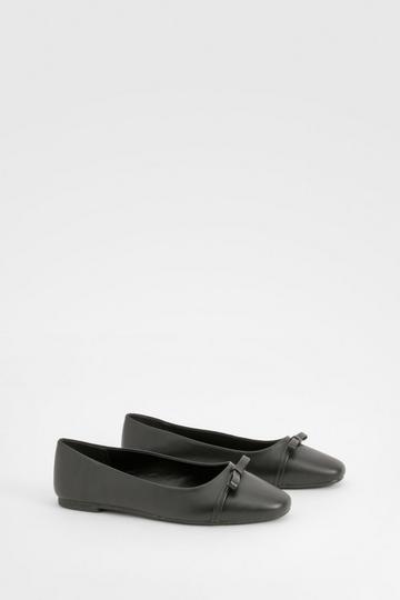 Black Bow Detail Ballet Flats