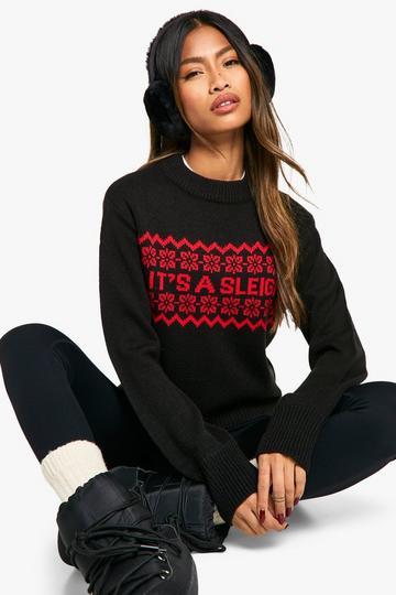 It's A Sleigh Christmas Jumper black