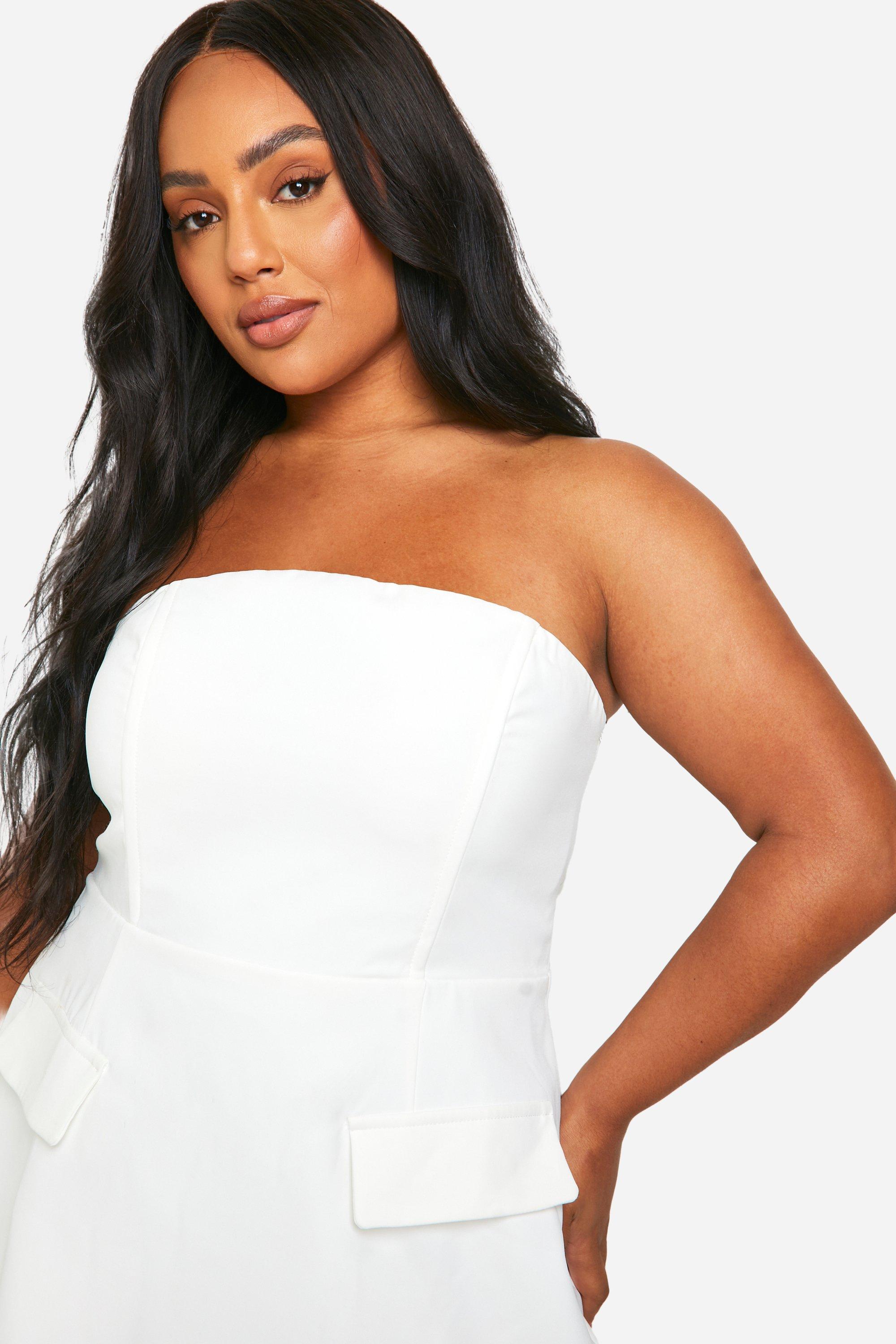 Plus Structured Bandeau Mini Dress boohoo