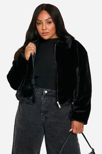 Plus Faux Fur Jacket black