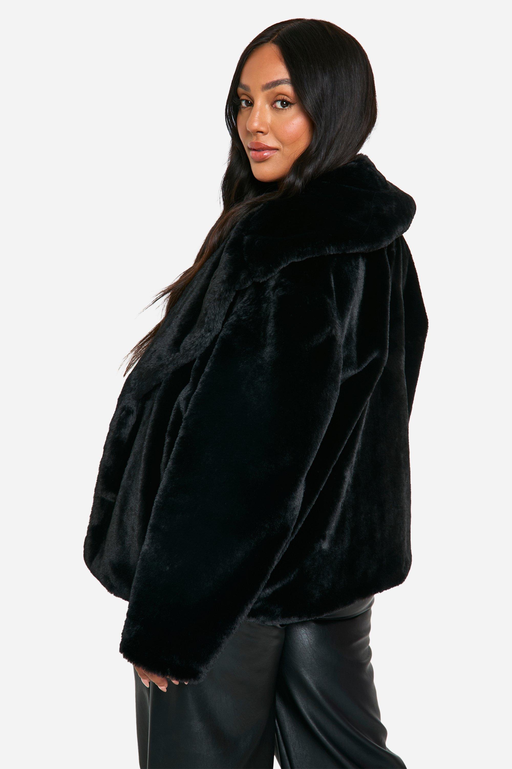 Grande taille Veste mi longue en fausse fourrure