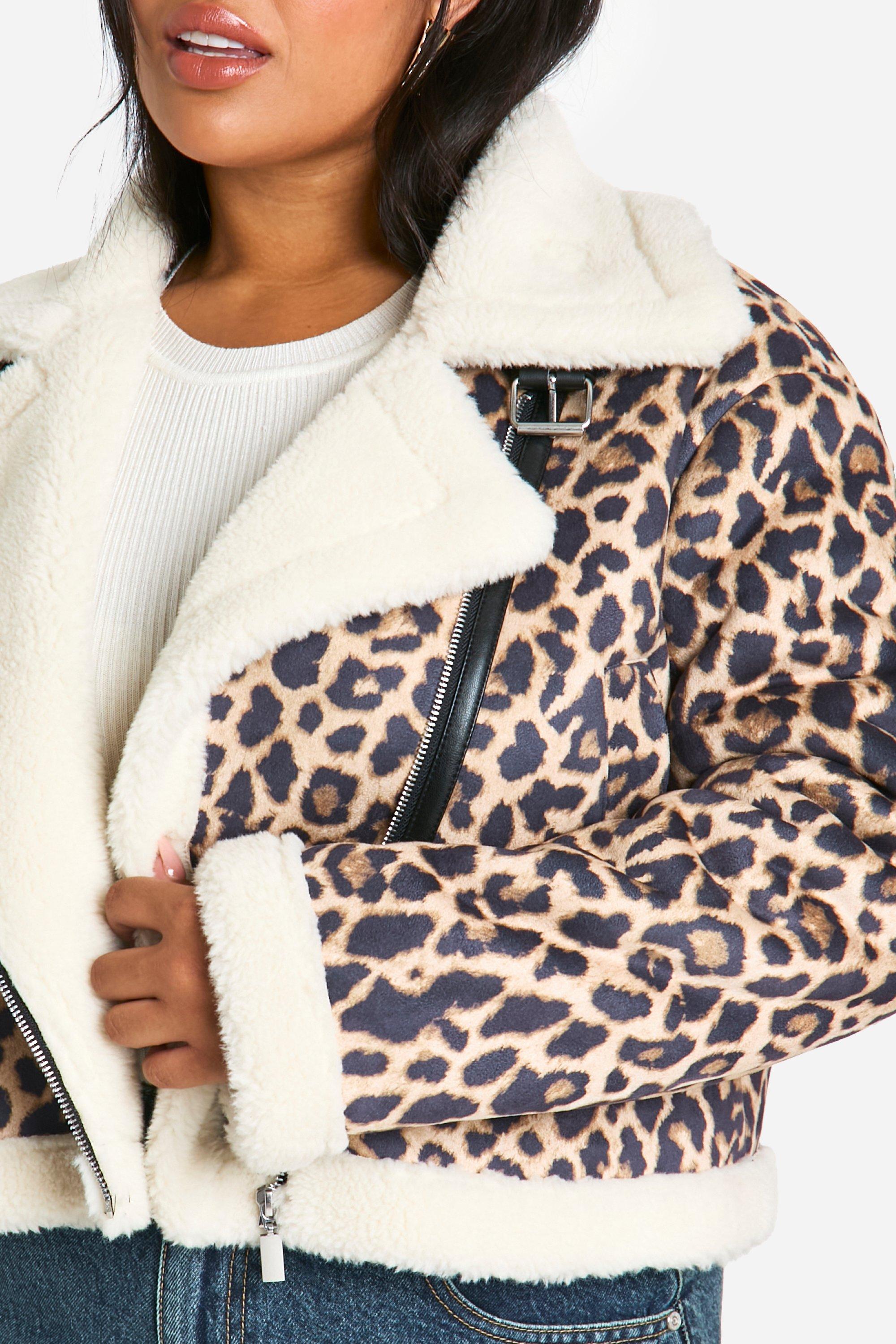 Leopard aviator jacket online