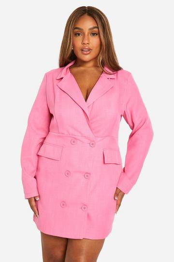 Plus Marl Double Breasted Blazer Dress bubblegum