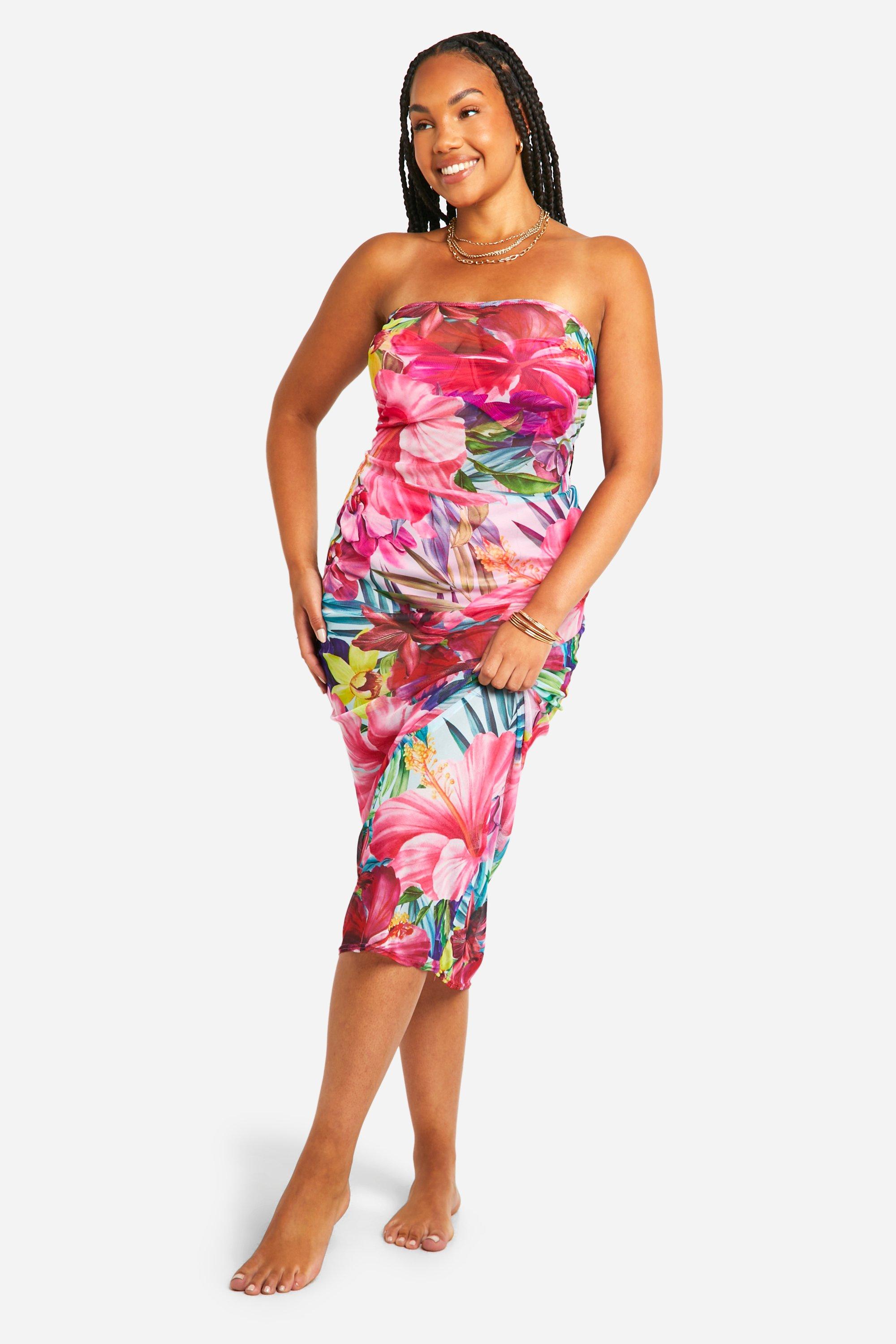 Plus size strapless beach dress hotsell