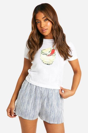 Petite Spicy Marg Baby Tee white