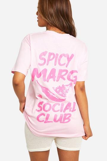 Pink Petite Spicy Marg Social Cub Oversized Tee