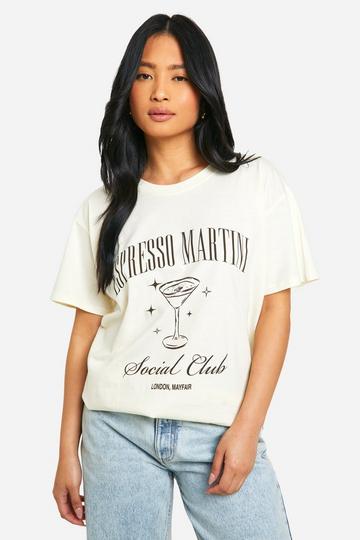 Petite Espresso Martini Social Club Oversized Tee natural