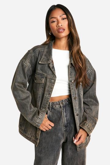 Fleece Lined Denim Jacket brown