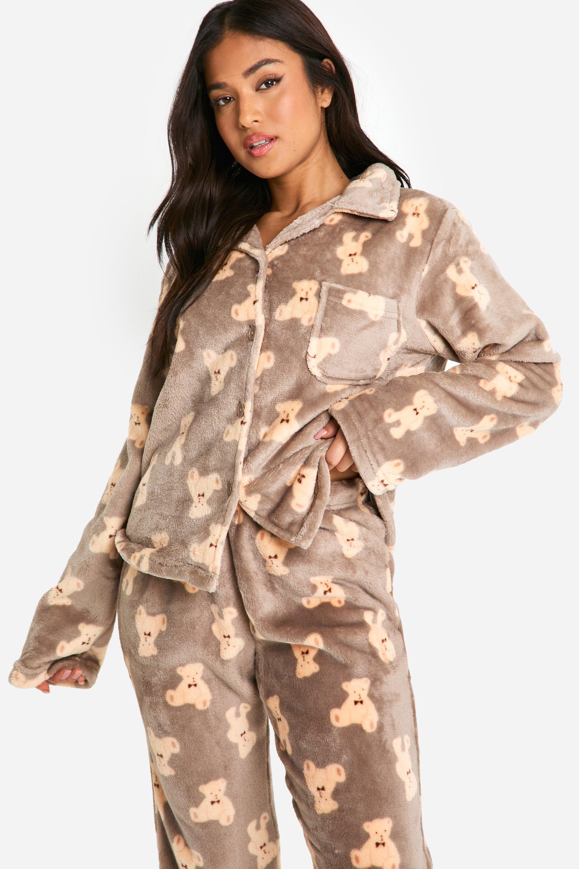 Fleece pajamas womens petite sale