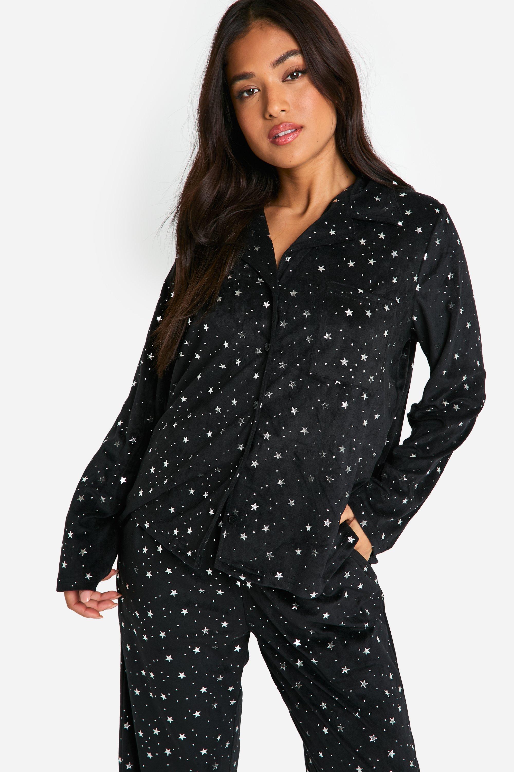 Petite Metallic Star Fleece Pyjama Set