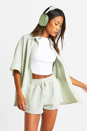 Gingham Short sage