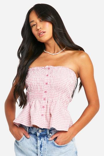 Gingham Bandeau pink