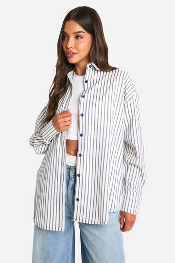 Oversized Stripe Shirt blue