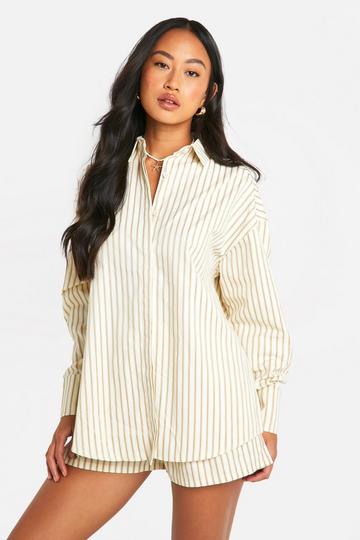 Oversized Stripe Shirt white