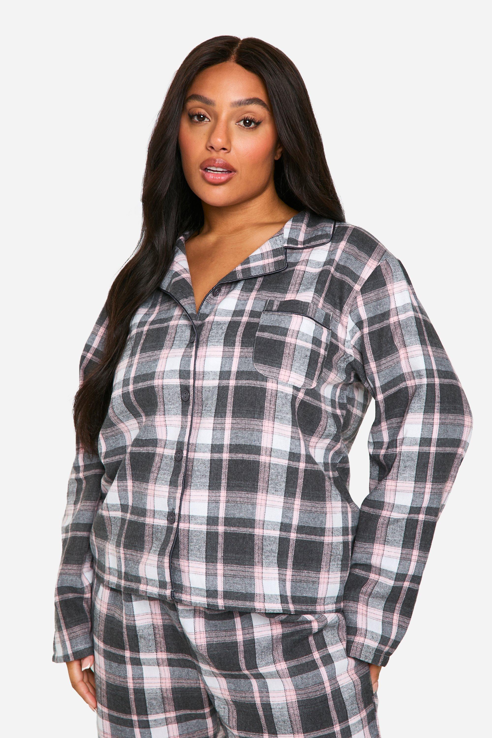 Plus pinkes kariertes Pyjama Set