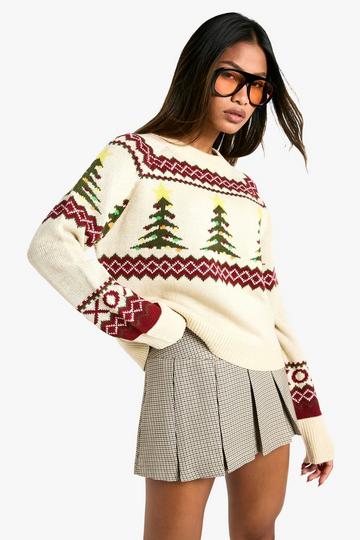 Christmas Fairisle Knitted Jumper brown