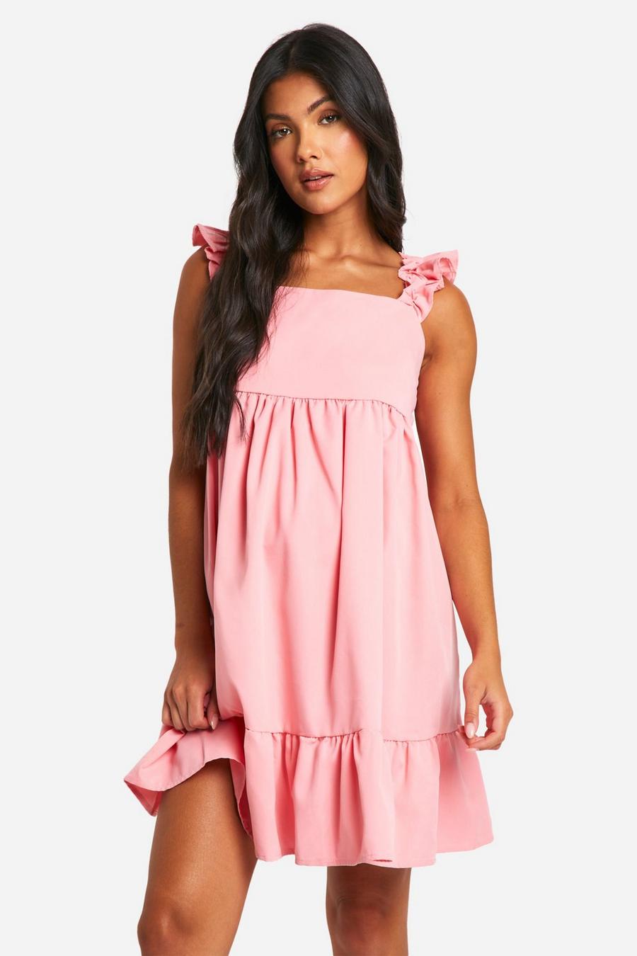 Light pink Maternity Frill Sleeve Smock Mini Dress image number 1