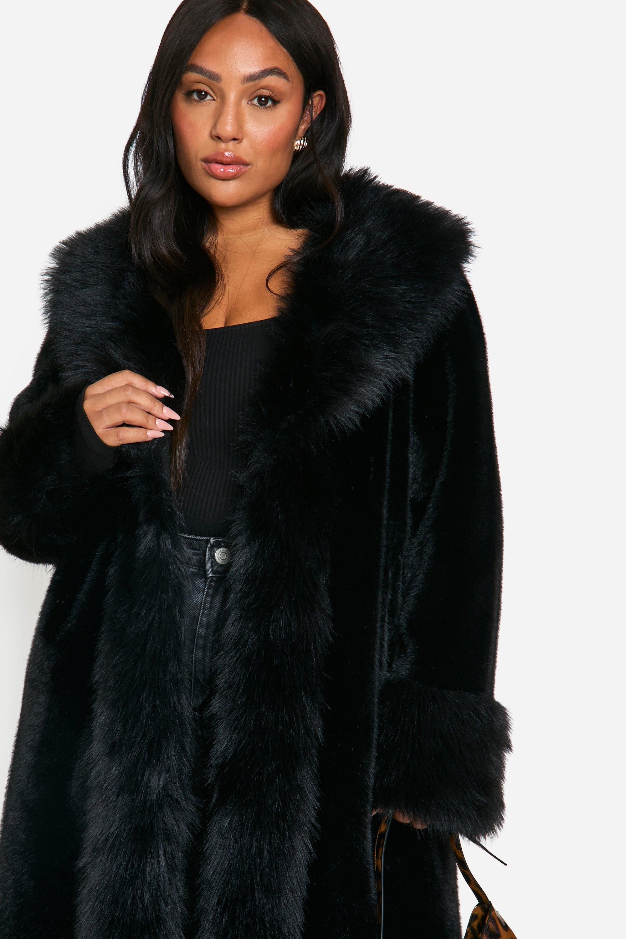 Manteau fausse fourrure boohoo hotsell