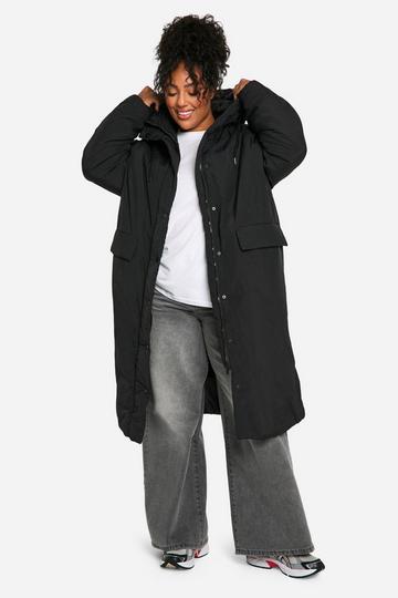 Plus Oversized Maxi Padded Parka black