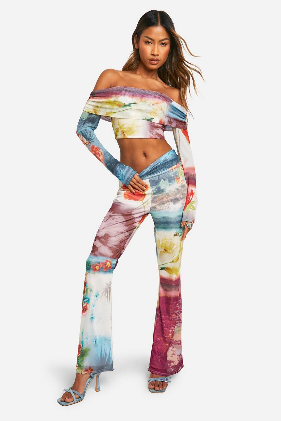 Multi Printed Flare Trouser  image number 1