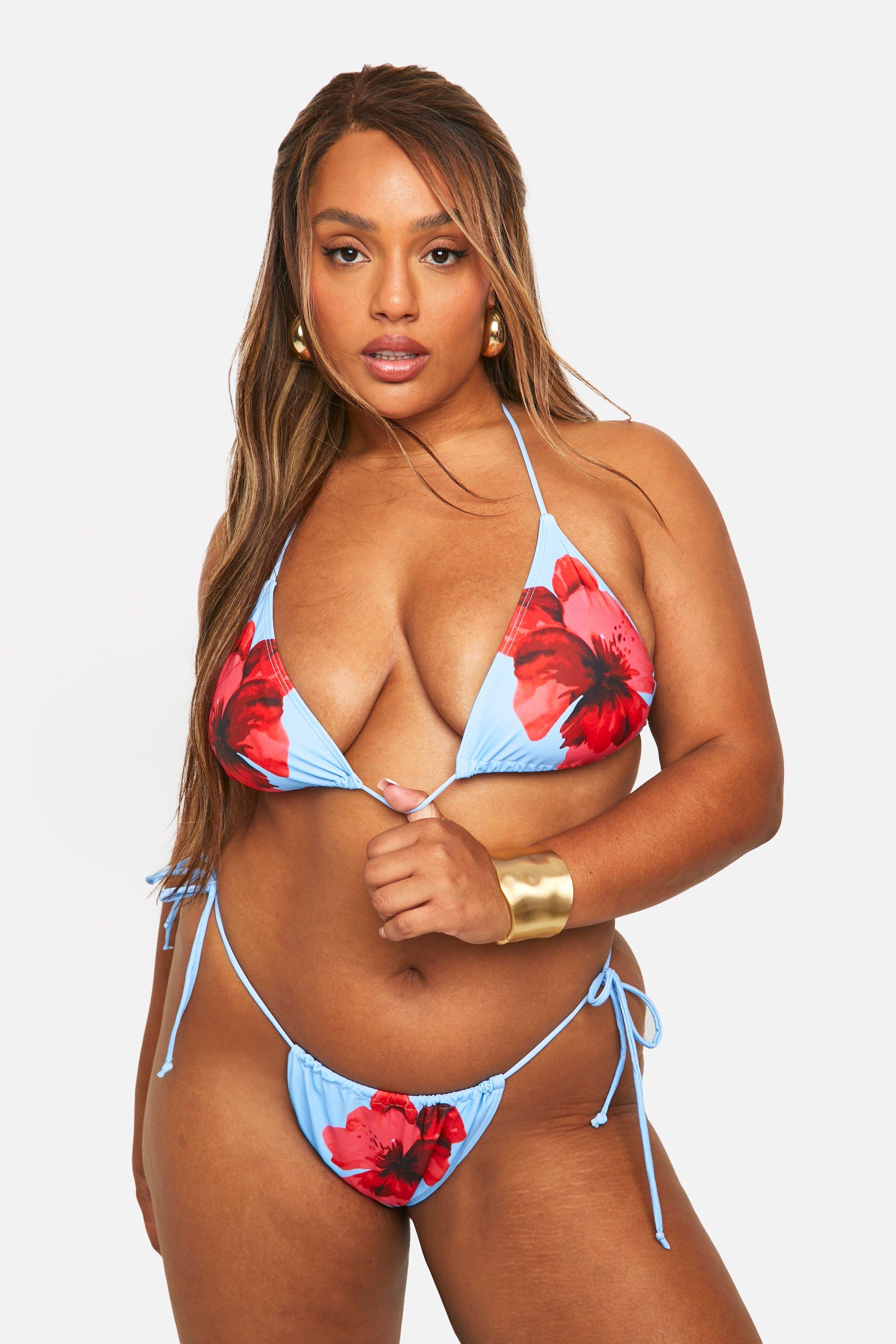 Plus floraler Triangle Bikini boohoo DE