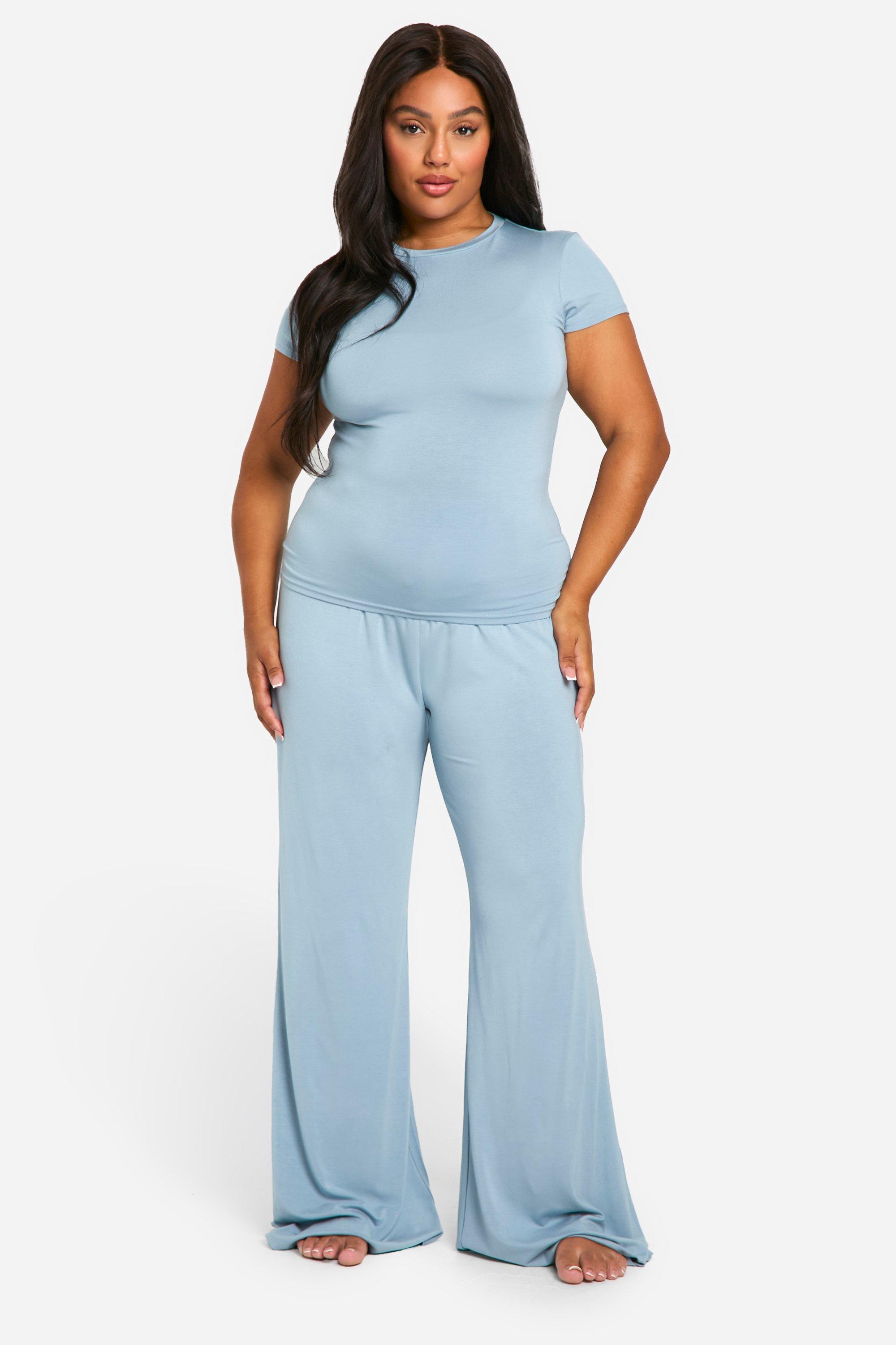 Wide leg lounge pants plus size sales