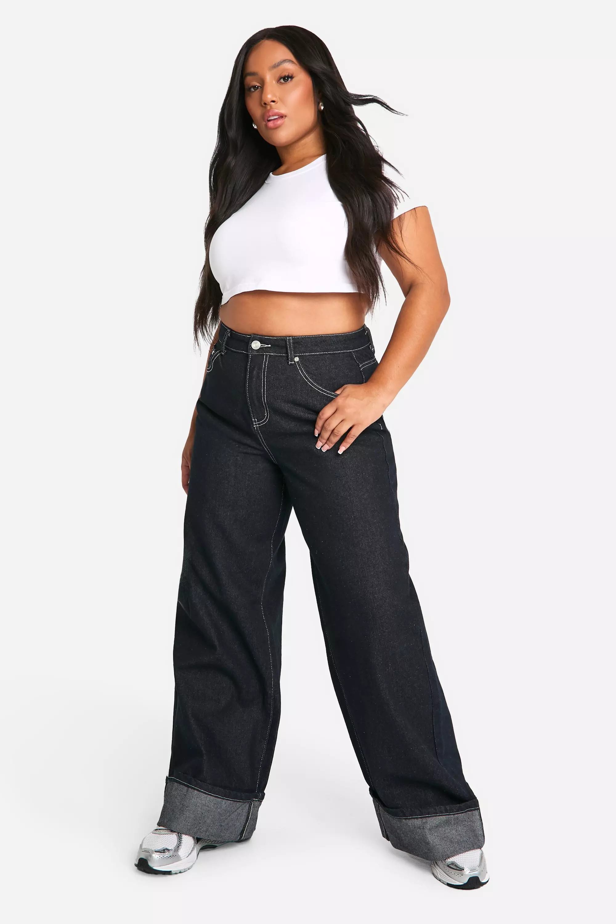 Dark indigo Plus Deep Turn Up Jean alternative image