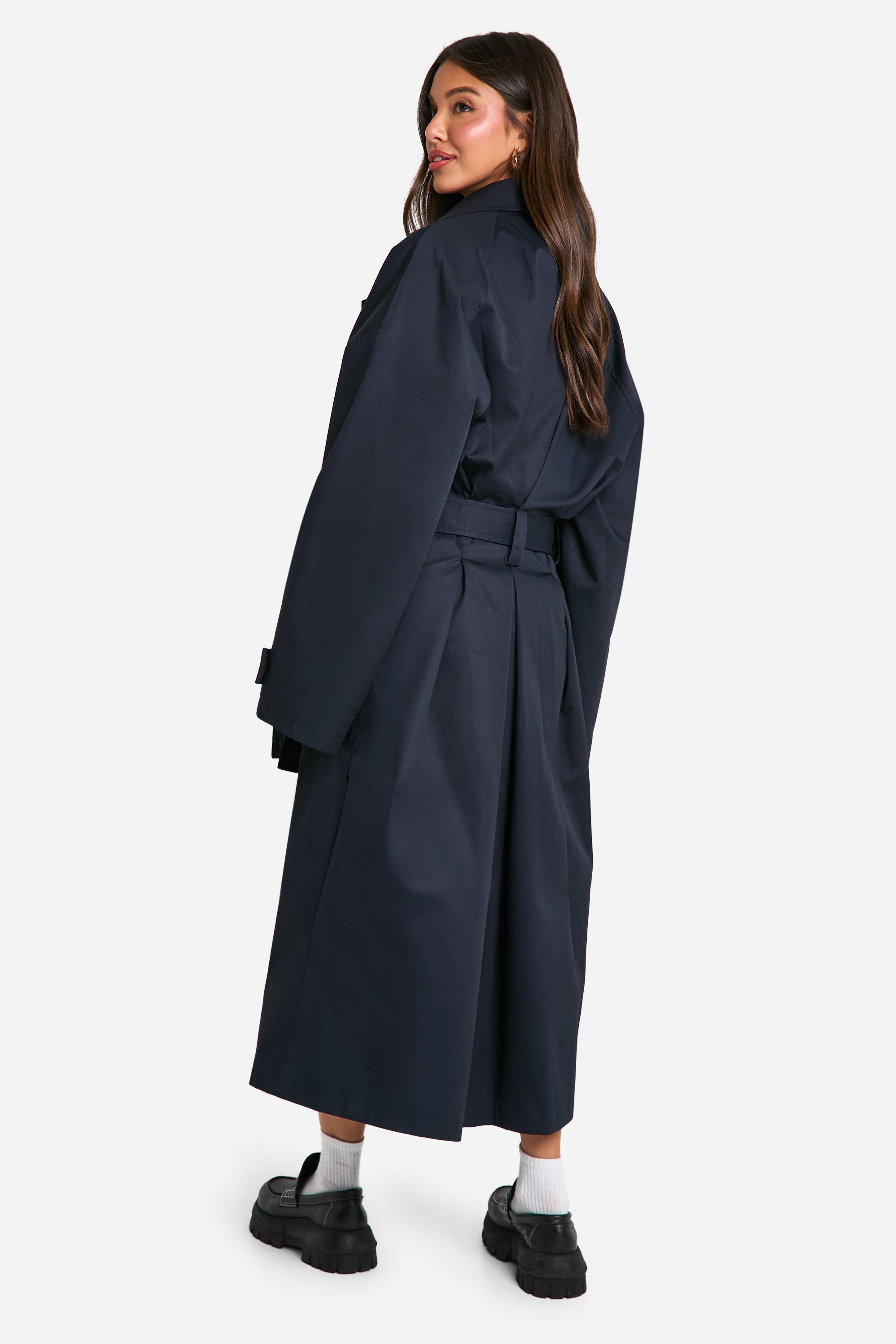 Boohoo navy coat sales