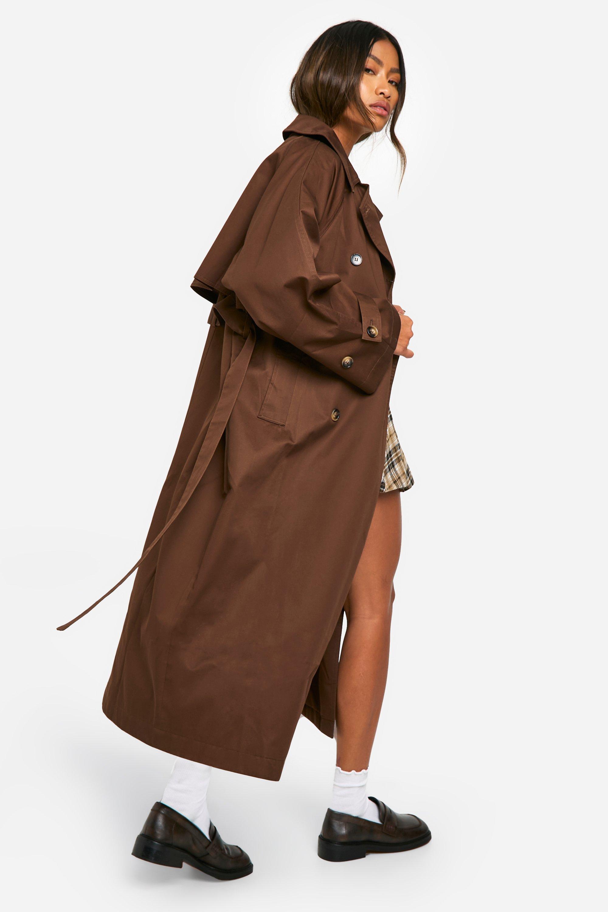 Hooded belted trench coat hotsell