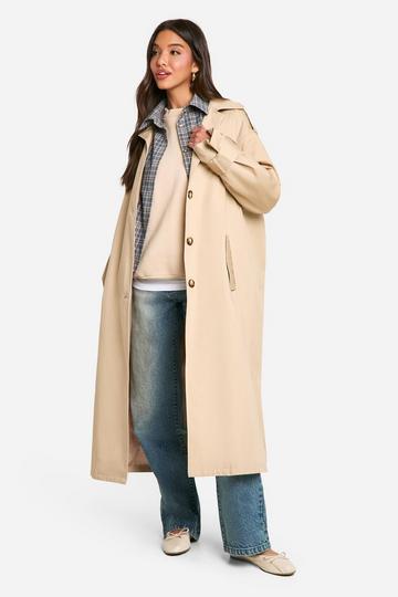 Geruite Trenchcoat Met Blouse Detail stone