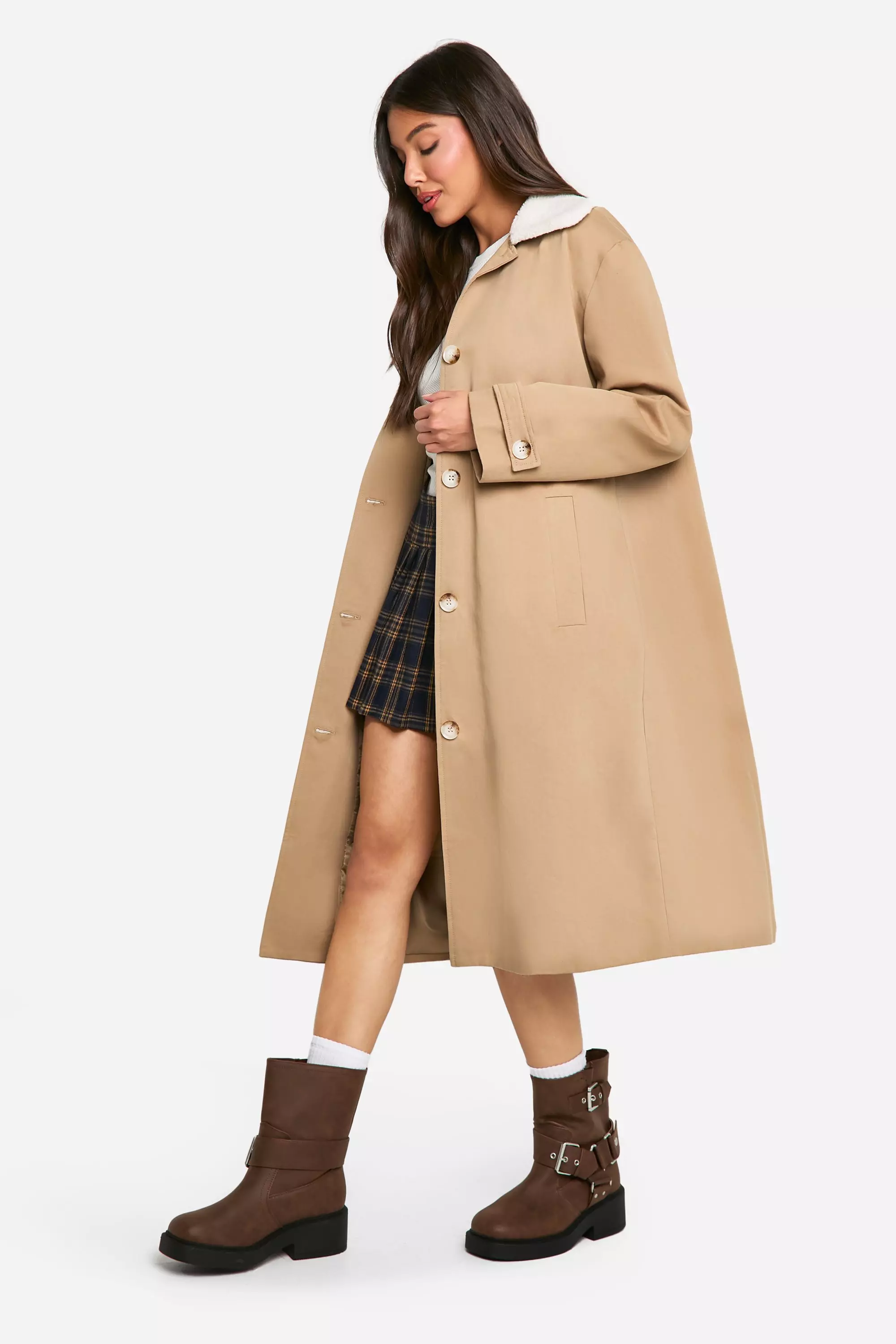 Camel borg coat best sale