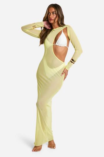 Cutout Maxi Beach Dress lemon