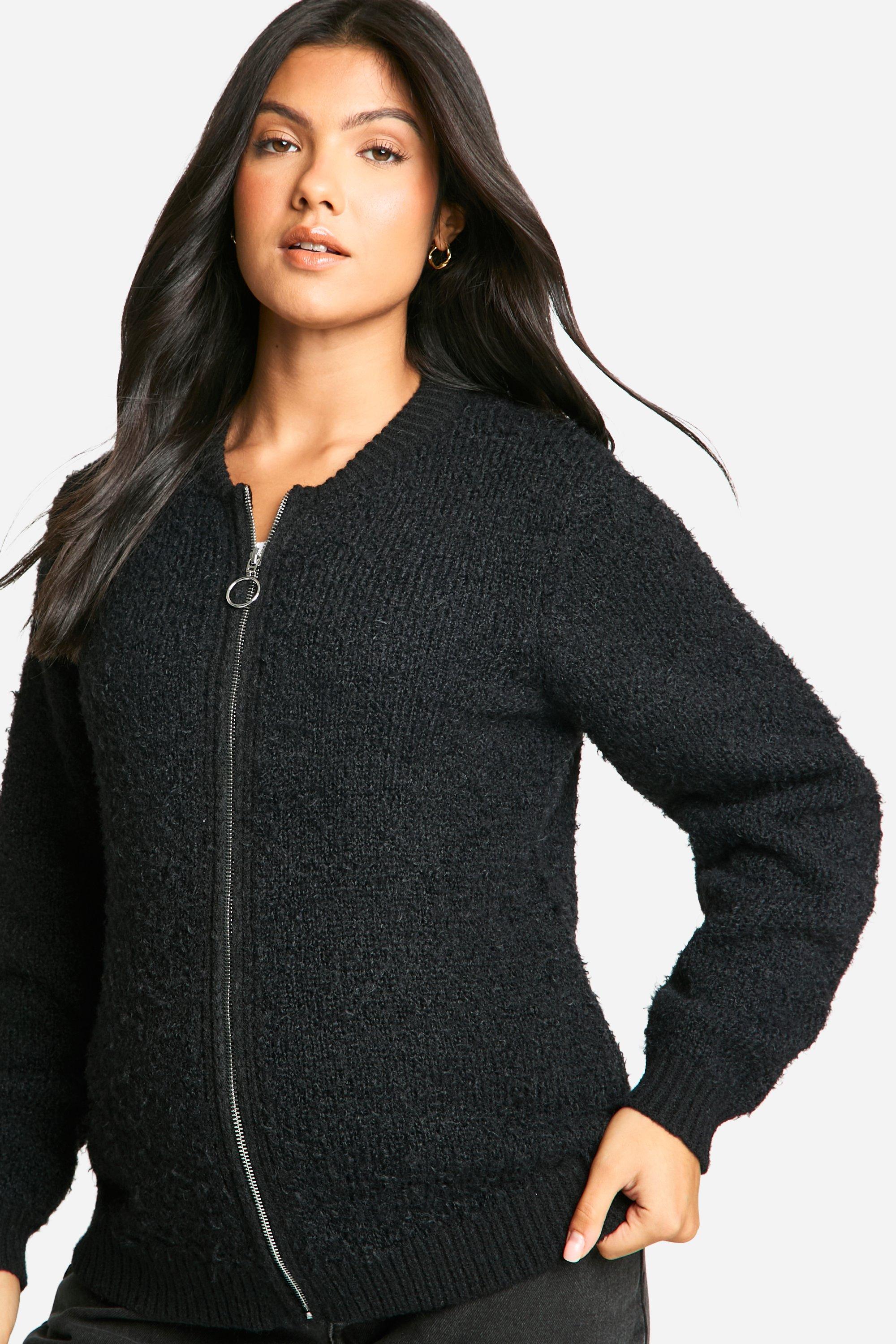 Knit bomber jacket womens hotsell