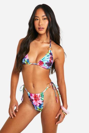 Tropical Ring Detail Bikini multi