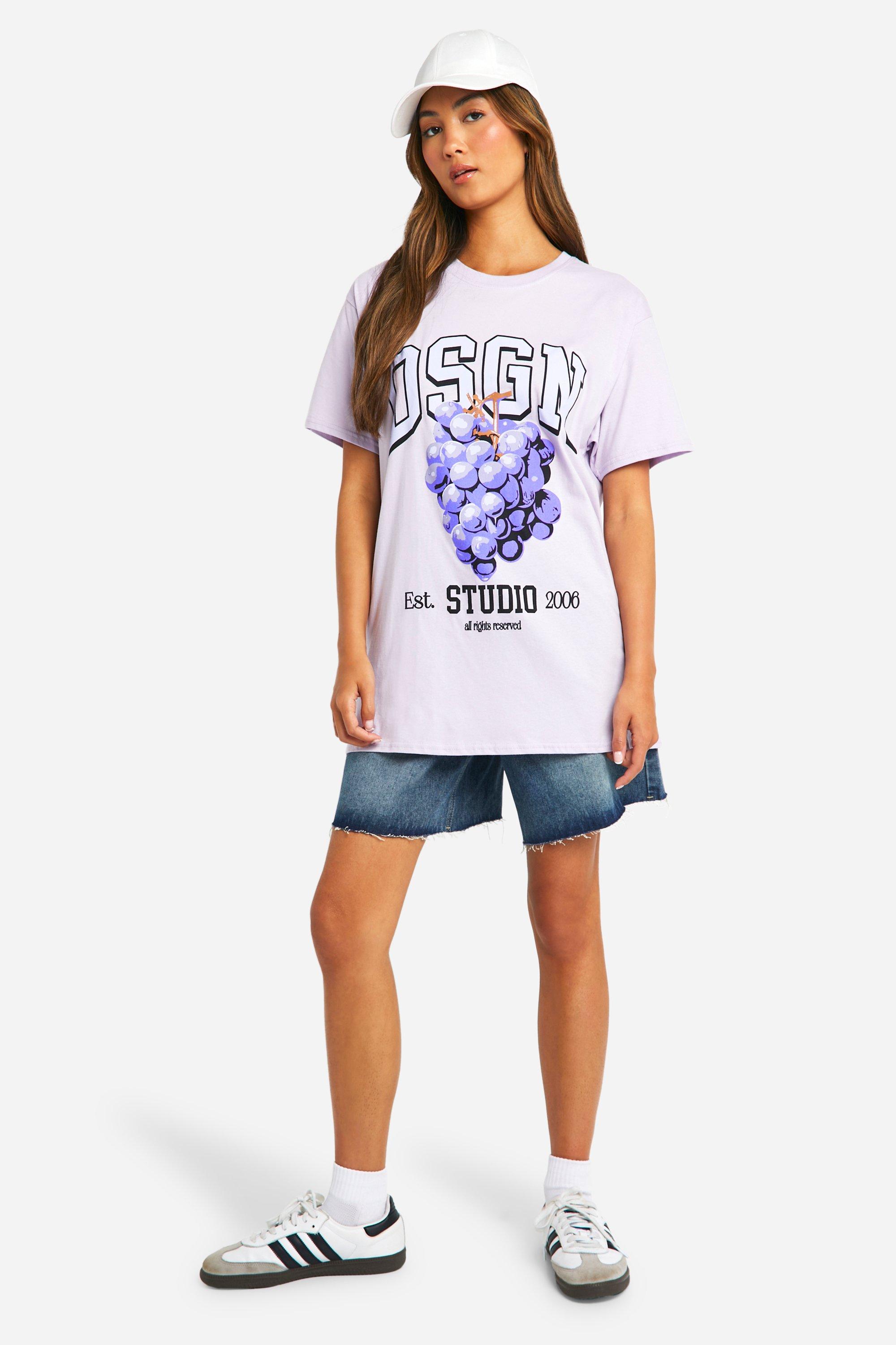 DSGN Studio Grape Varsity Oversized T-shirt | boohoo DK