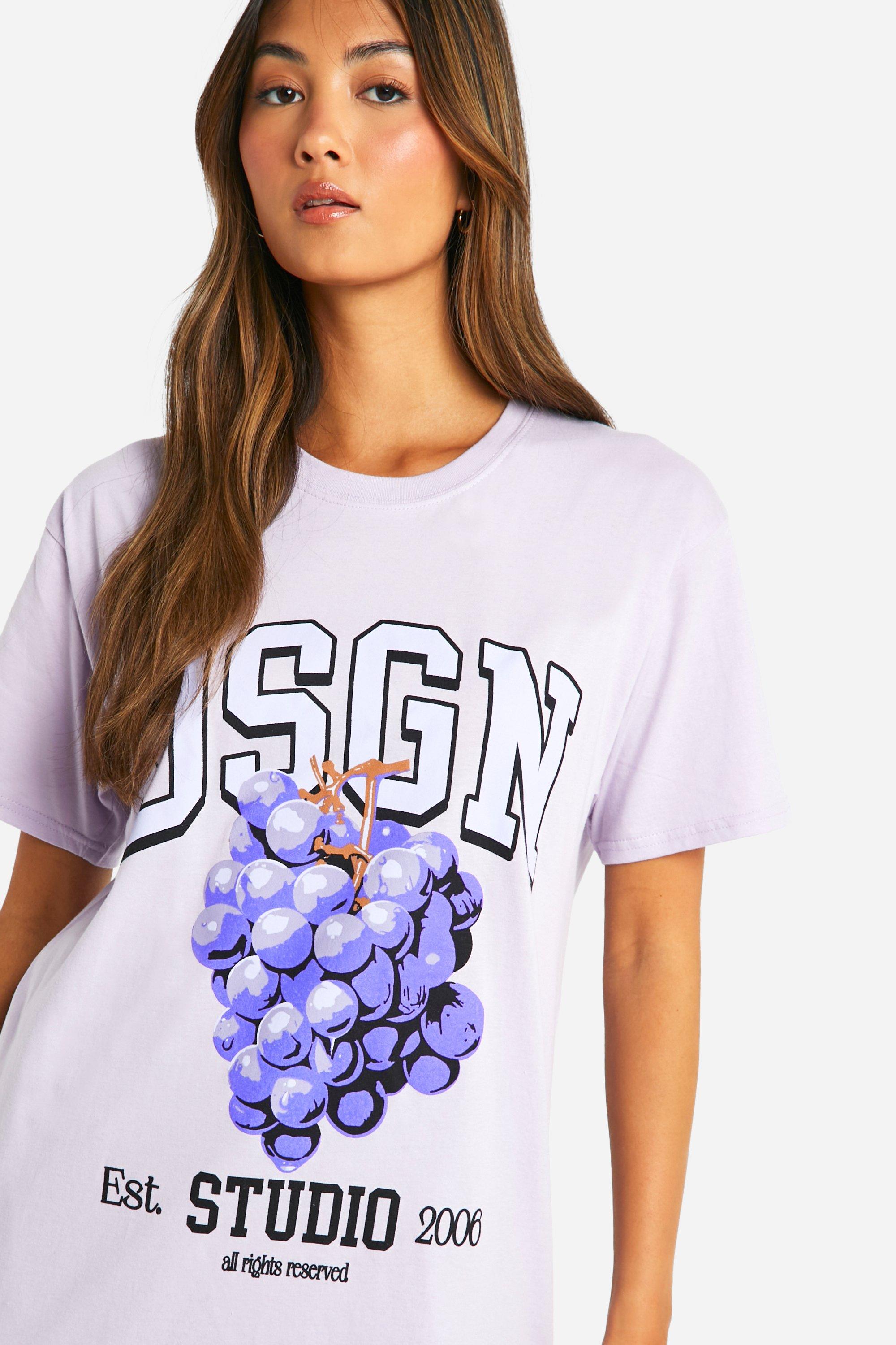 DSGN Studio Grape Varsity Oversized T-shirt | boohoo DK