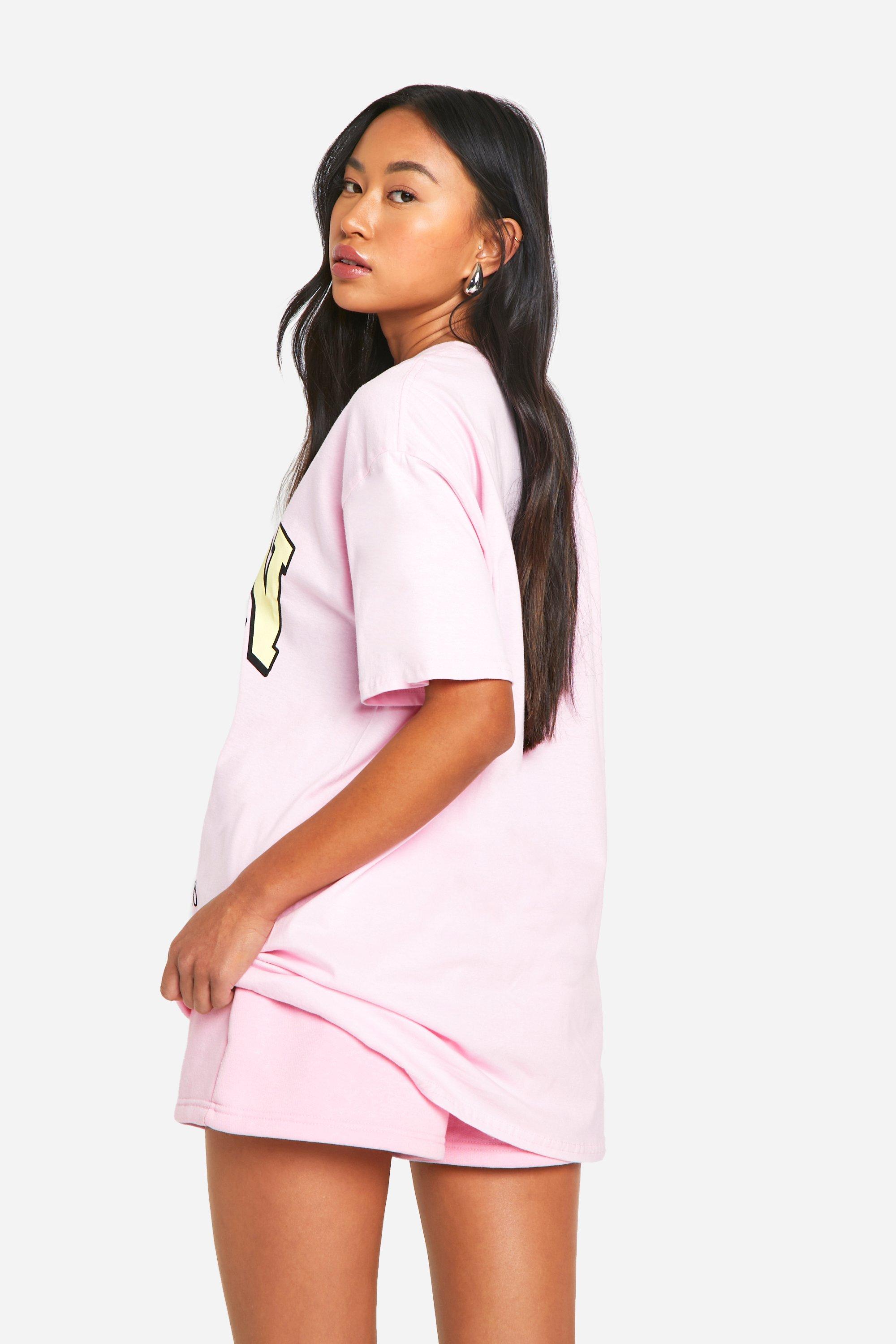 Oversized t shirt dress pink on sale