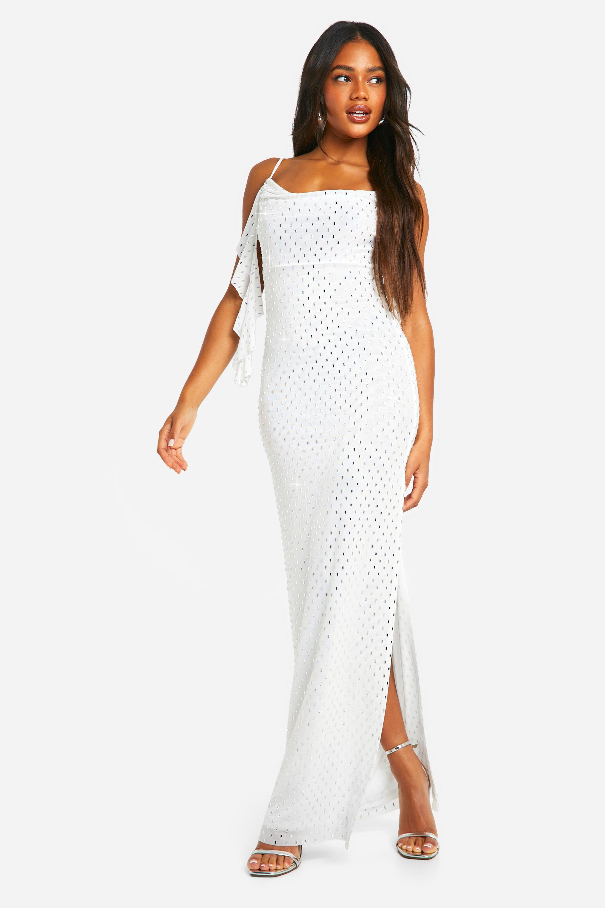 White deals cowl neck maxi dress