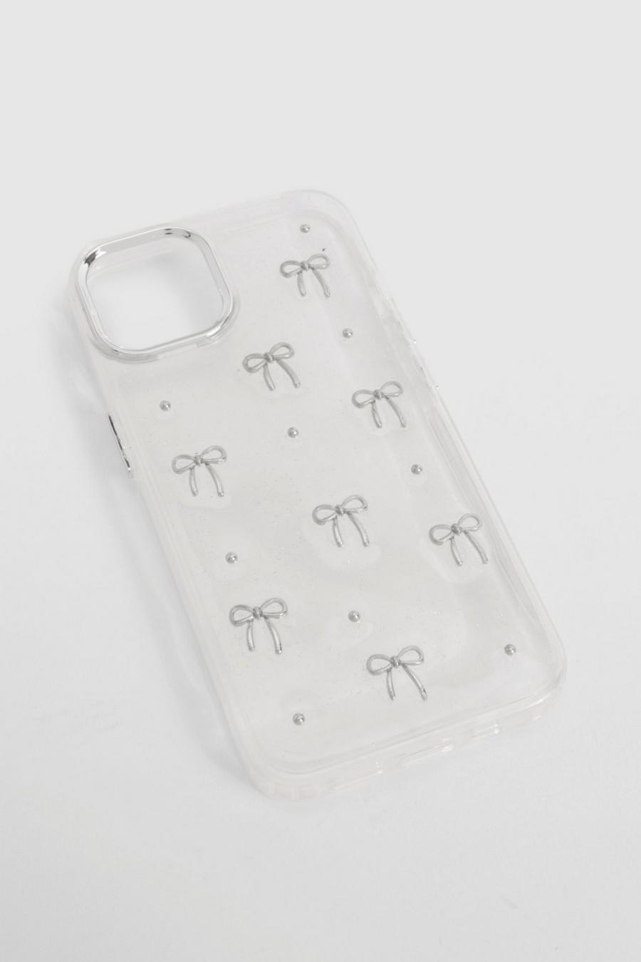 Clear Bow And Pearl Detail Phone Case image number 1