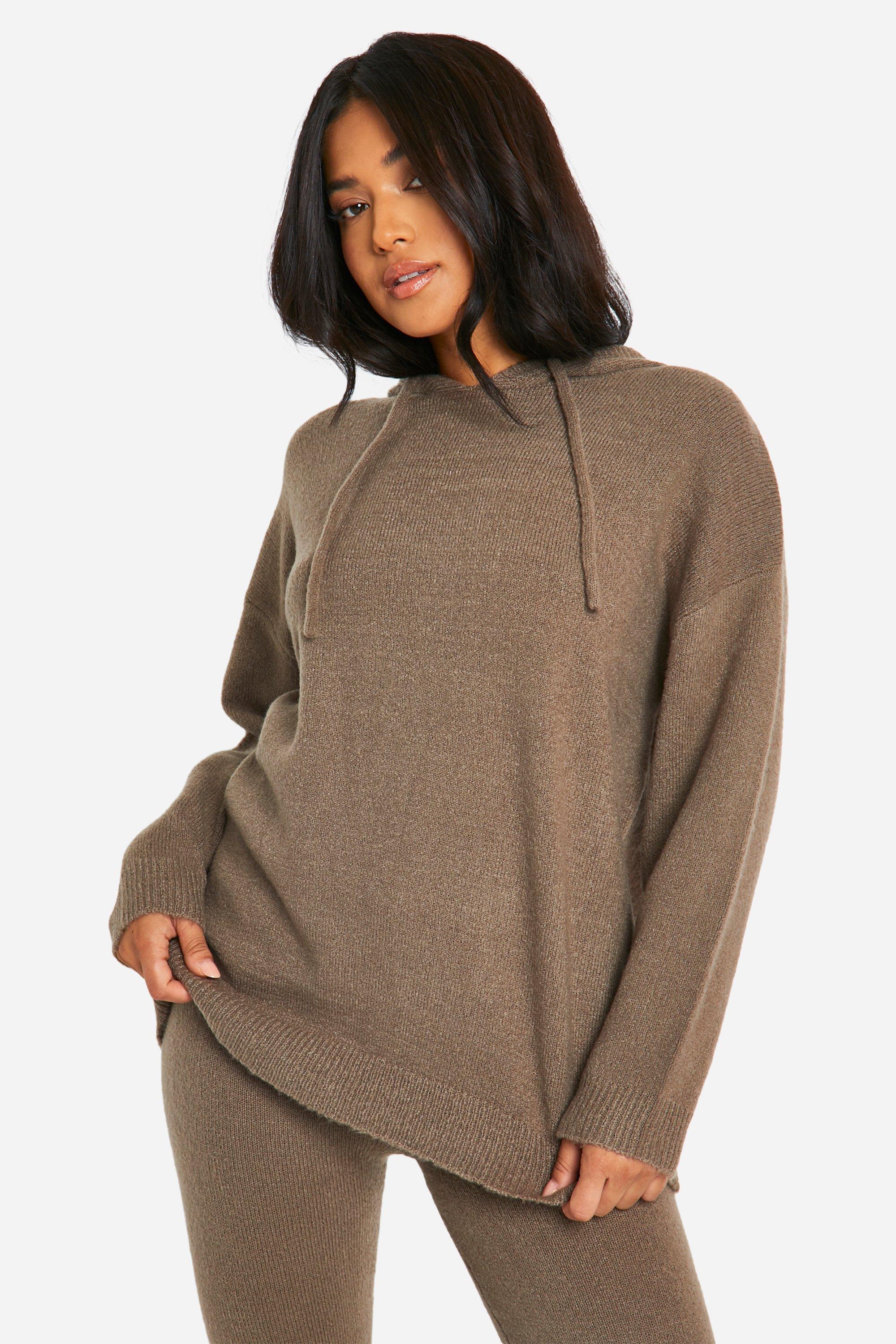 Petite Zachte Gebreide Hoodie En Broek Set